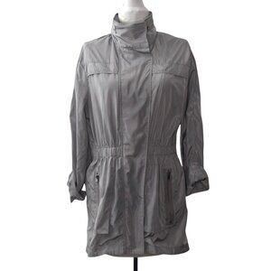 Ciao Milano Womens S Tess Rain Jacket Water Resistant Gray Hooded